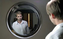 Anthony looking in a miror